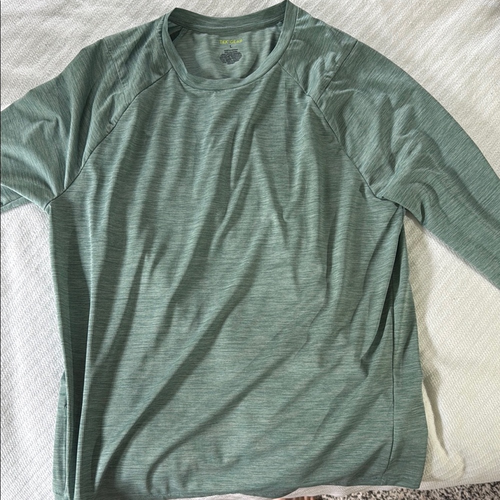 Tek Gear Green Long Sleeve Tee Relaxed Fit